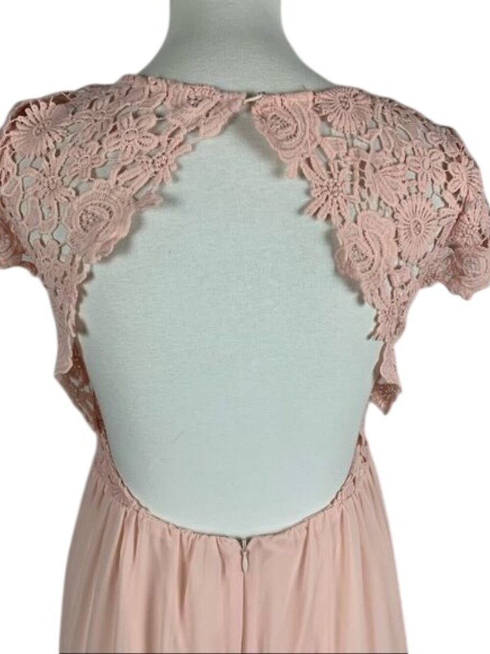 Lulus The Greatest Blush Pink Lace Maxi Dress womens Size Med - Picture 5 of 7